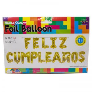 Cartel Metalizado Deluxe «Feliz Cumpleaños» – dos colores